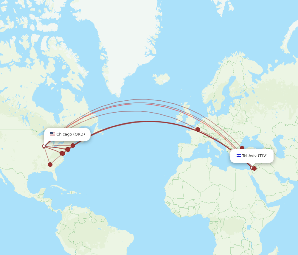 ORD-TLV flight routes