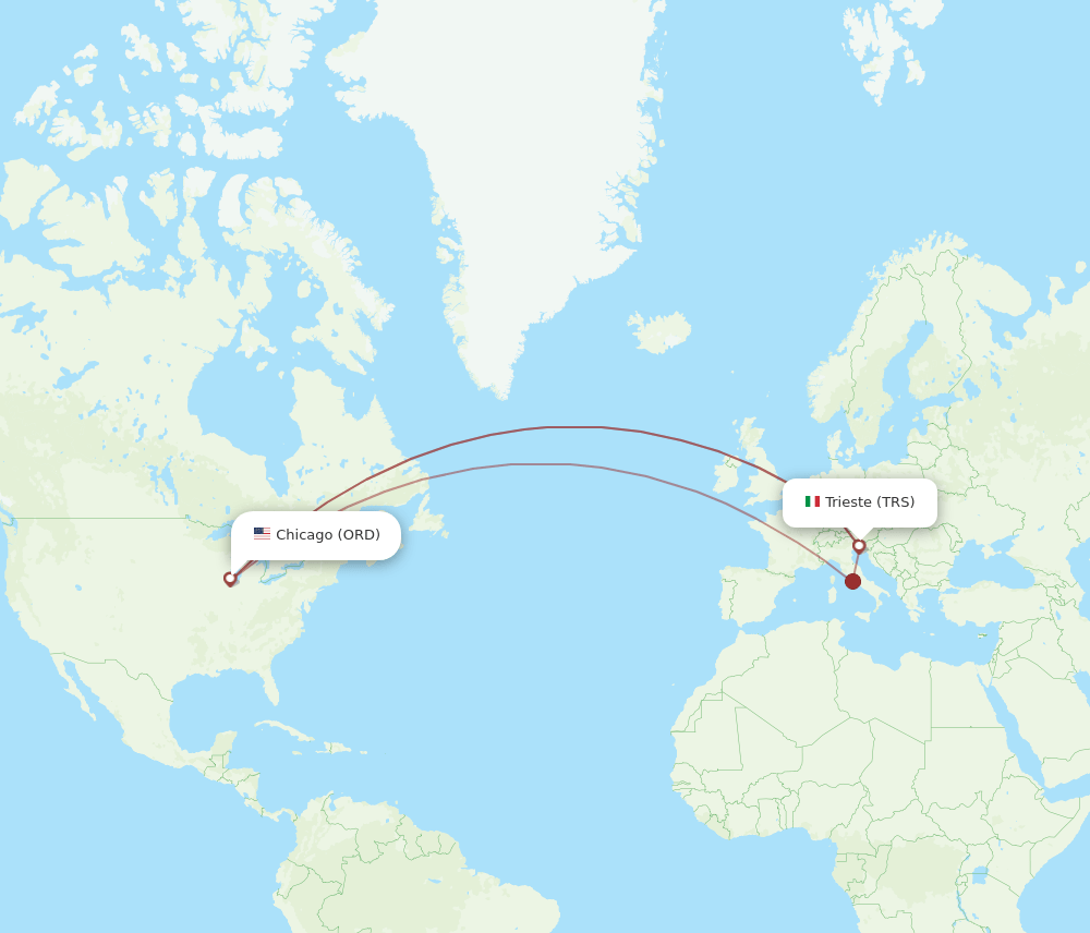 ORD-TRS flight routes
