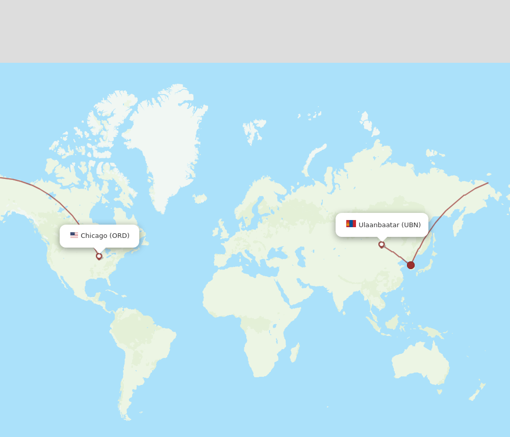 ORD to UBN flights and routes map