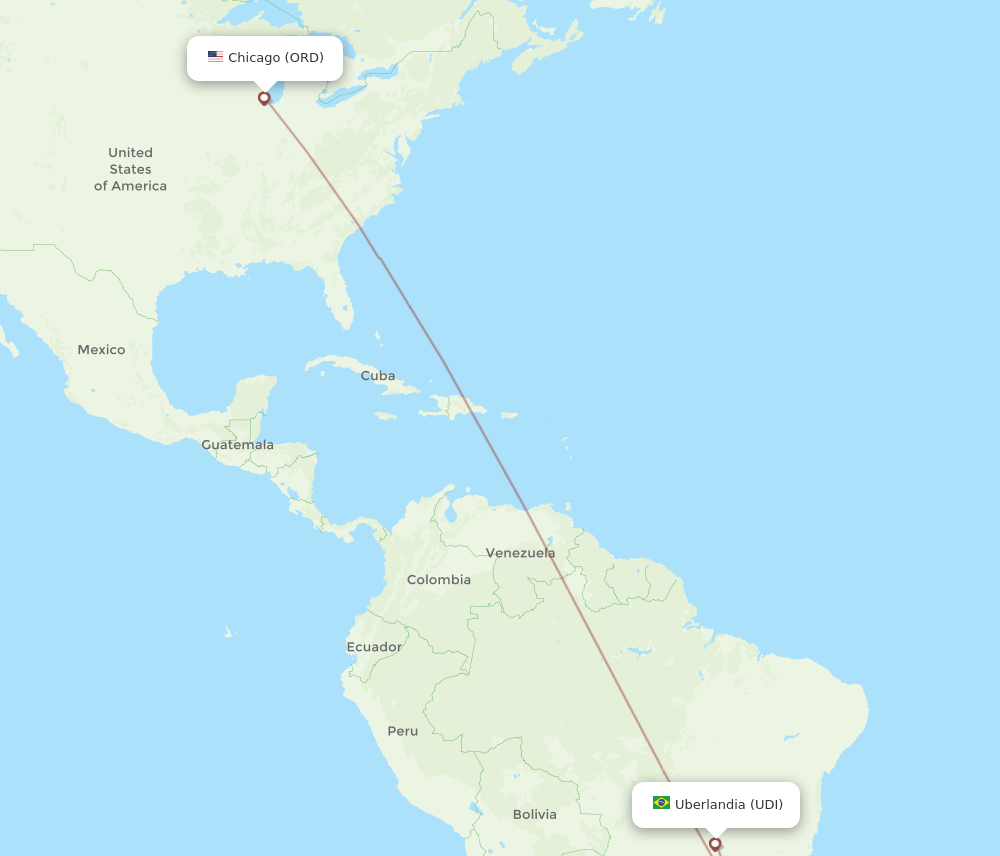 ORD-UDI flight routes