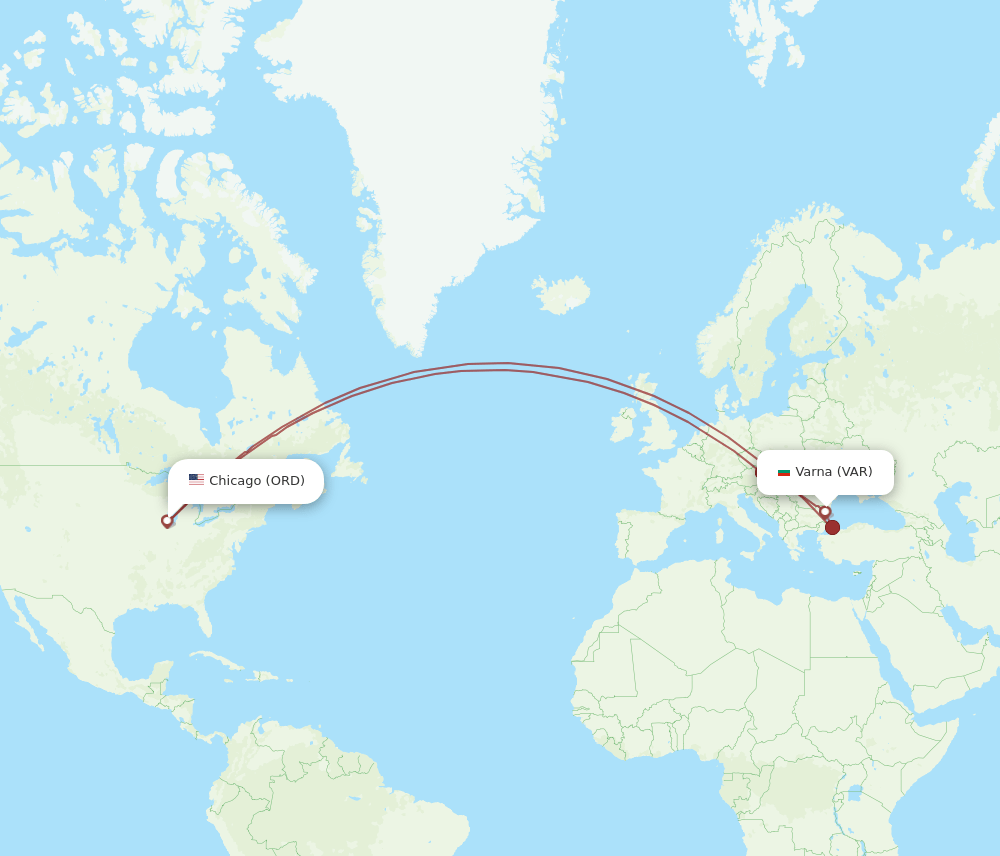 ORD-VAR flight routes