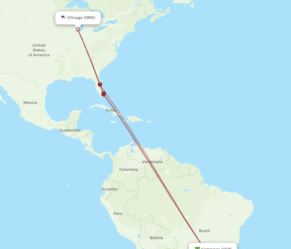 ORD-VCP flight routes