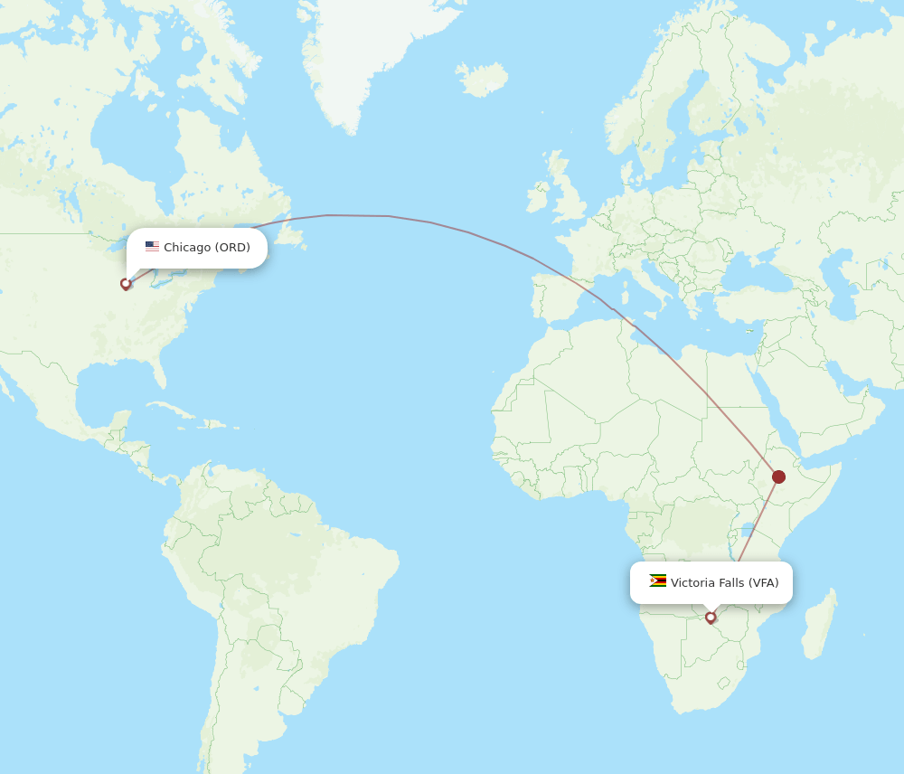 ORD-VFA flight routes