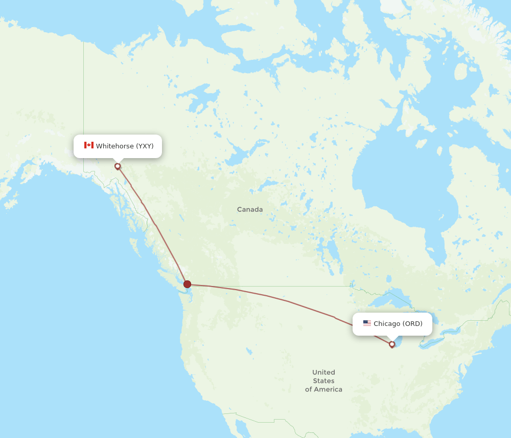 ORD-YXY flight routes