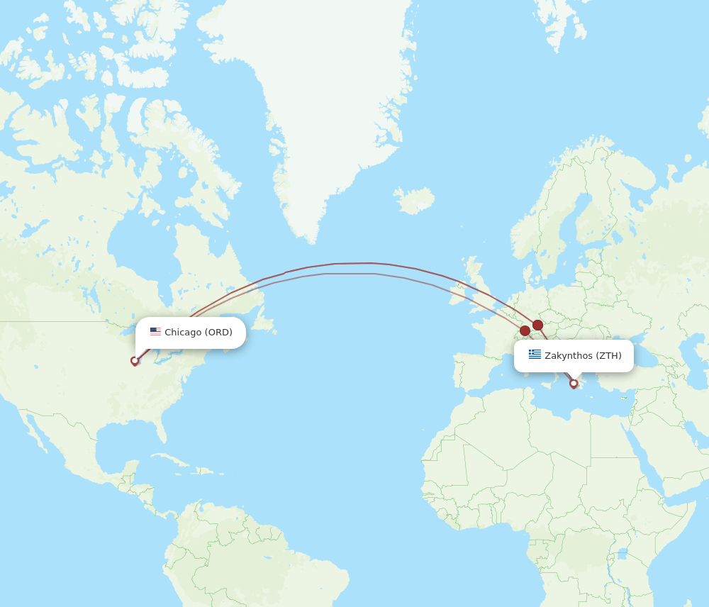 ORD-ZTH flight routes
