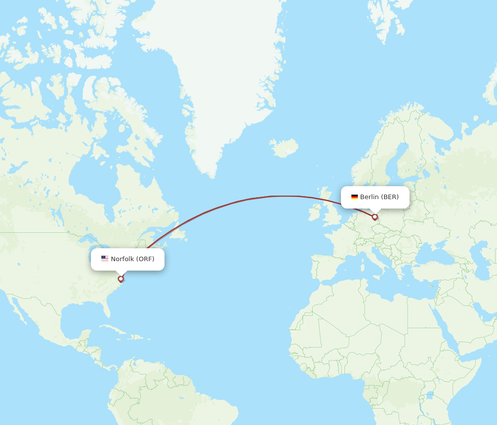 ORF-BER flight routes