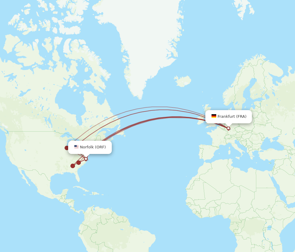 ORF-FRA flight routes