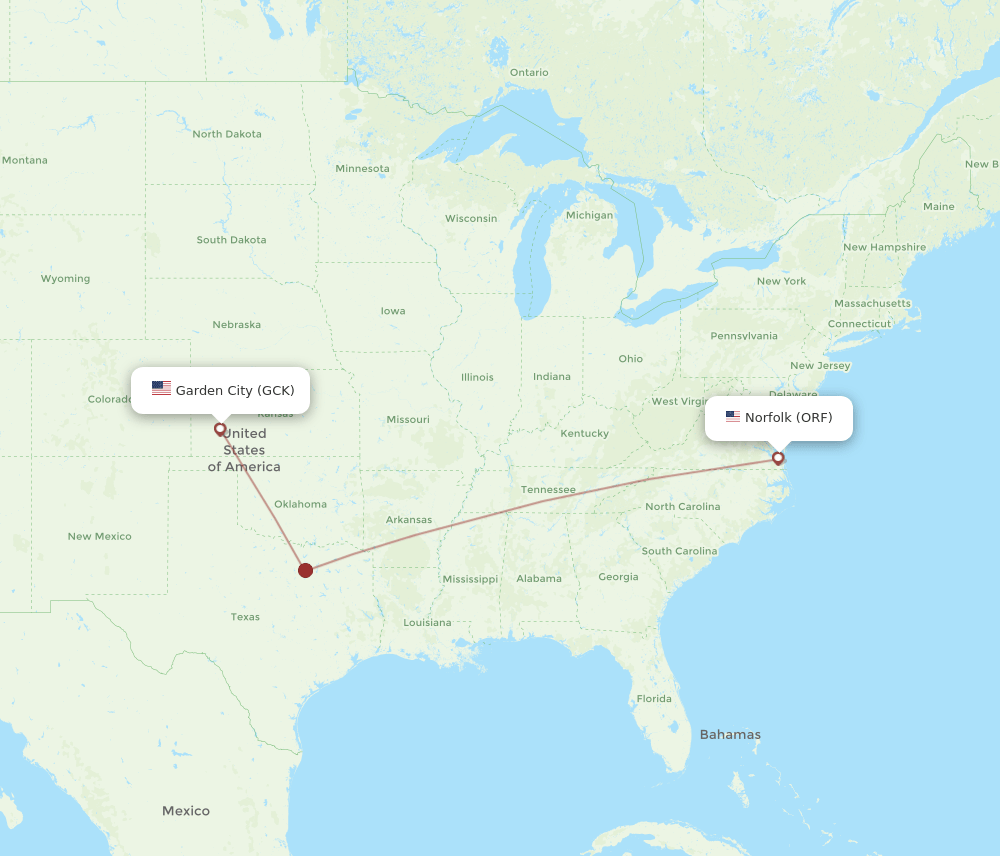 ORF-GCK flight routes