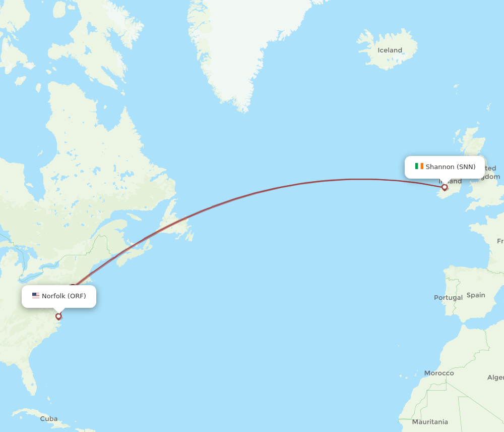 ORF-SNN flight routes