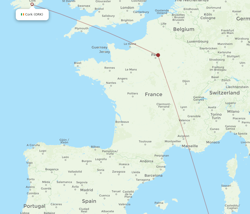ORK-AAE flight routes