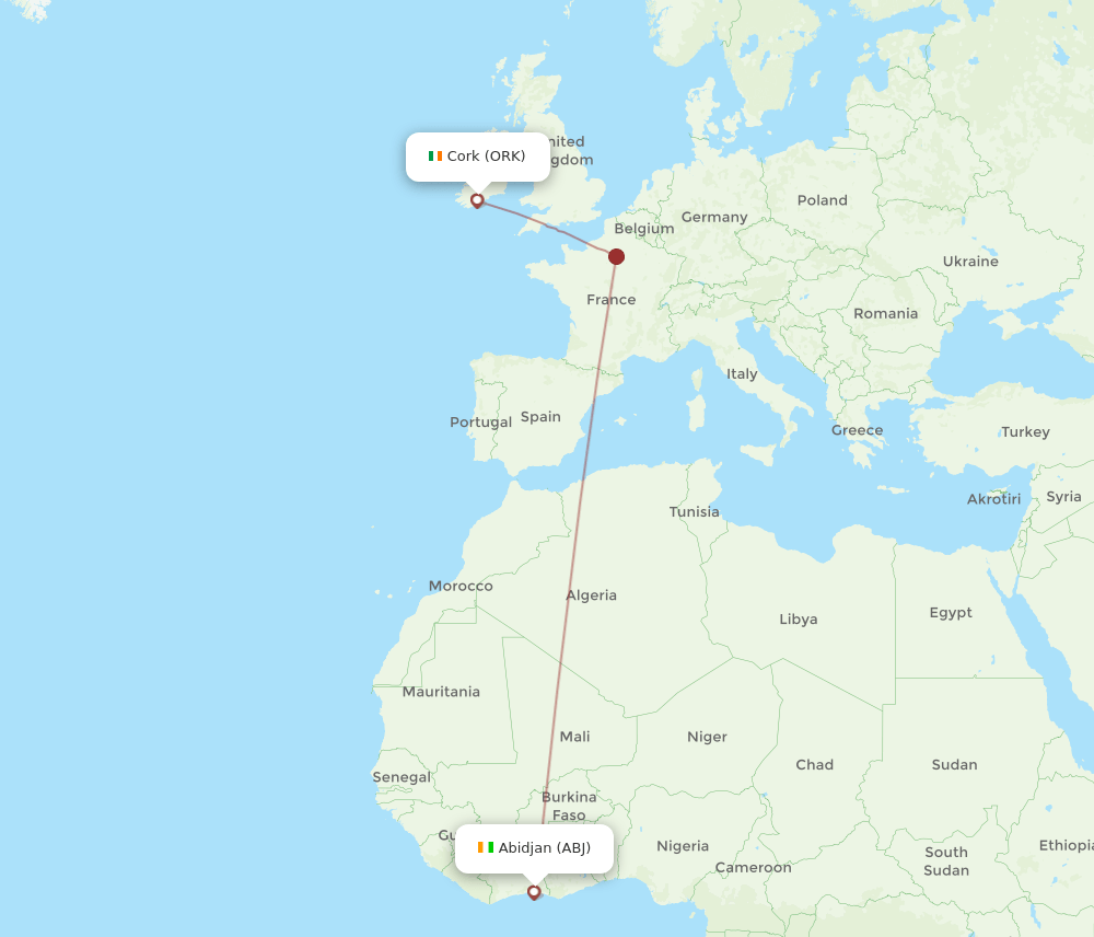 ORK-ABJ flight routes
