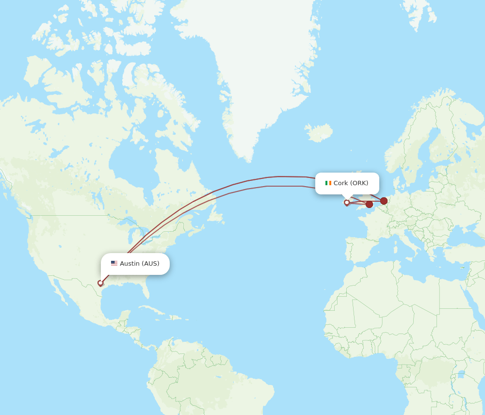 ORK-AUS flight routes