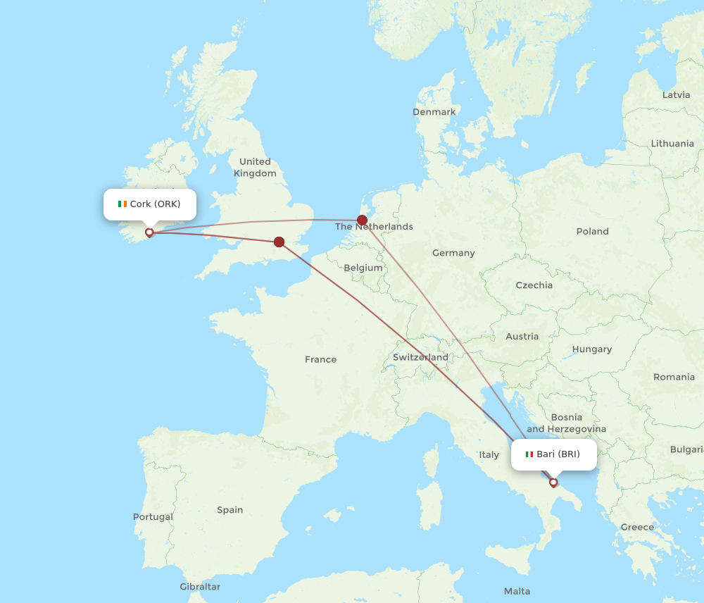 ORK-BRI flight routes