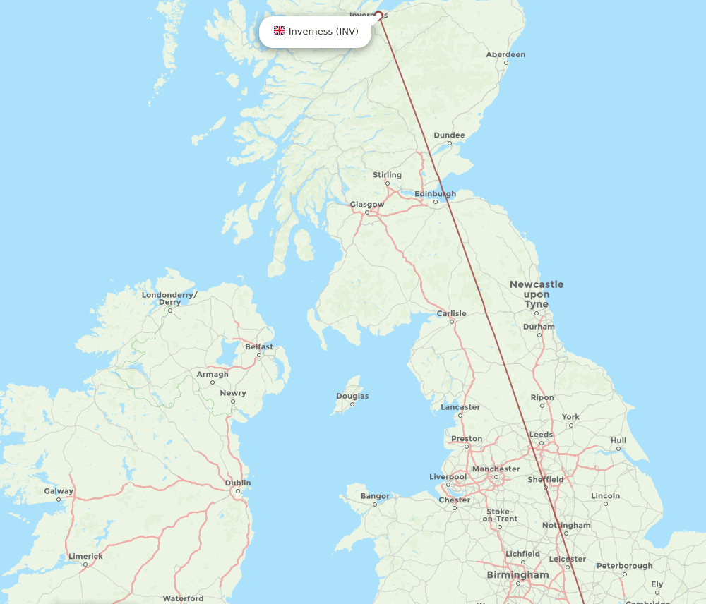 ORK-INV flight routes