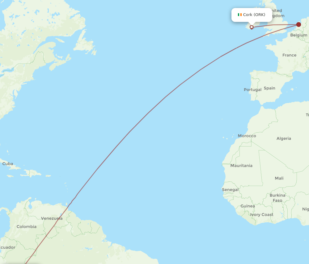 ORK-LIM flight routes