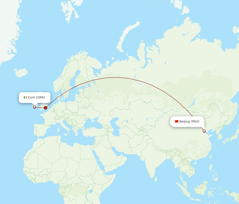 ORK-PKX flight routes