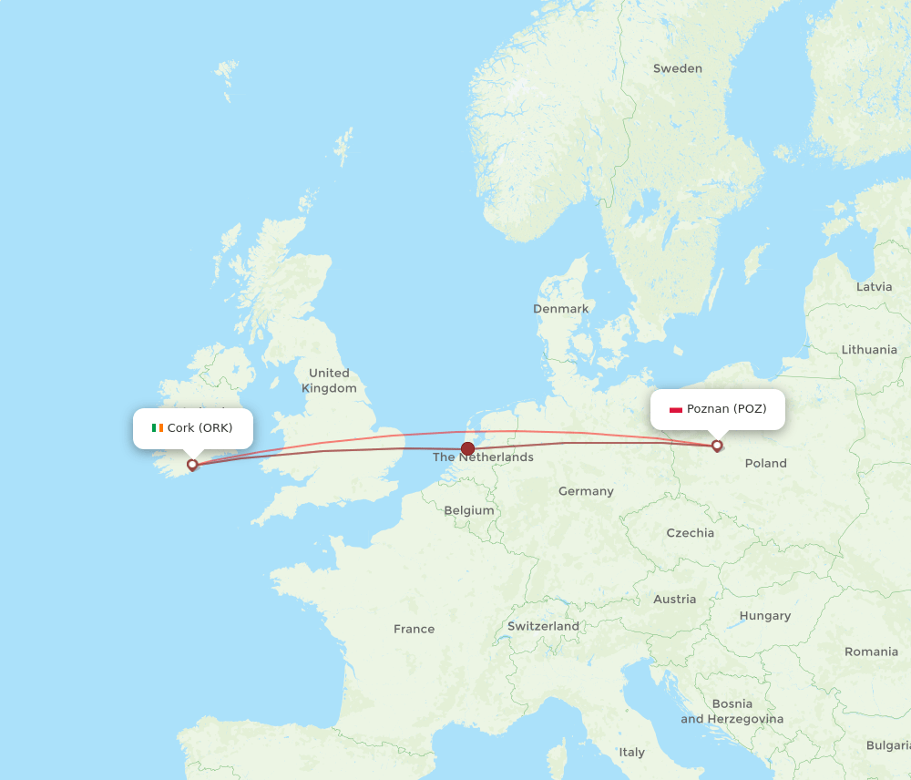 ORK-POZ flight routes