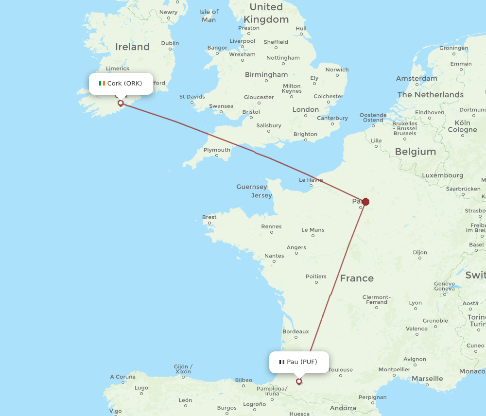 ORK-PUF flight routes