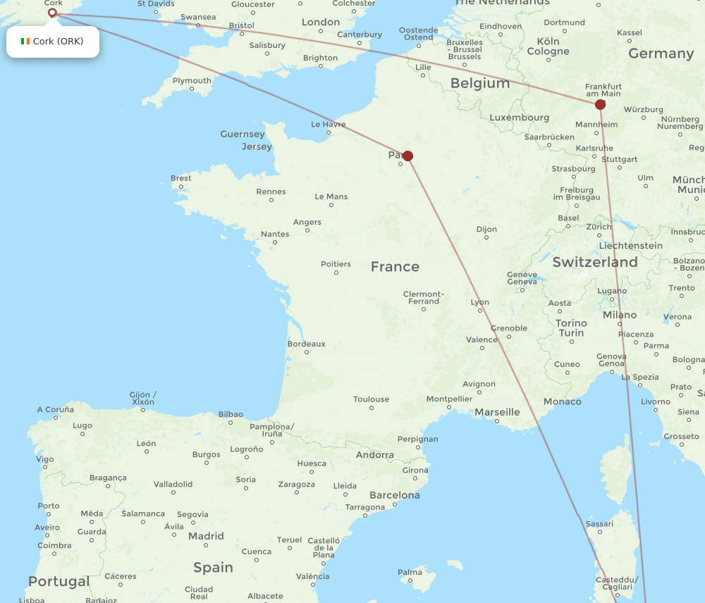 ORK-TUN flight routes