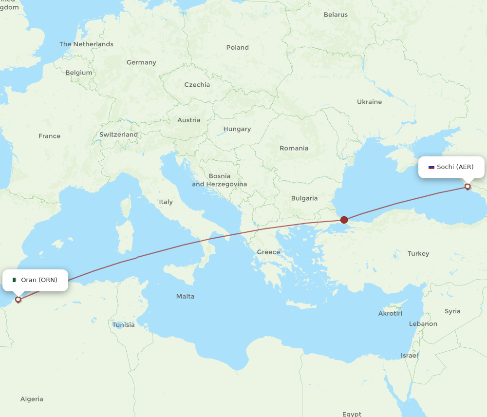 ORN-AER flight routes