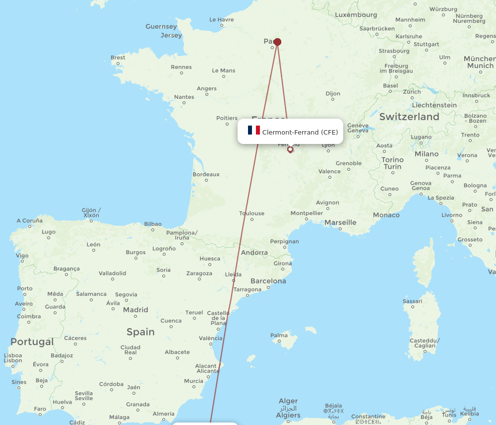 ORN-CFE flight routes