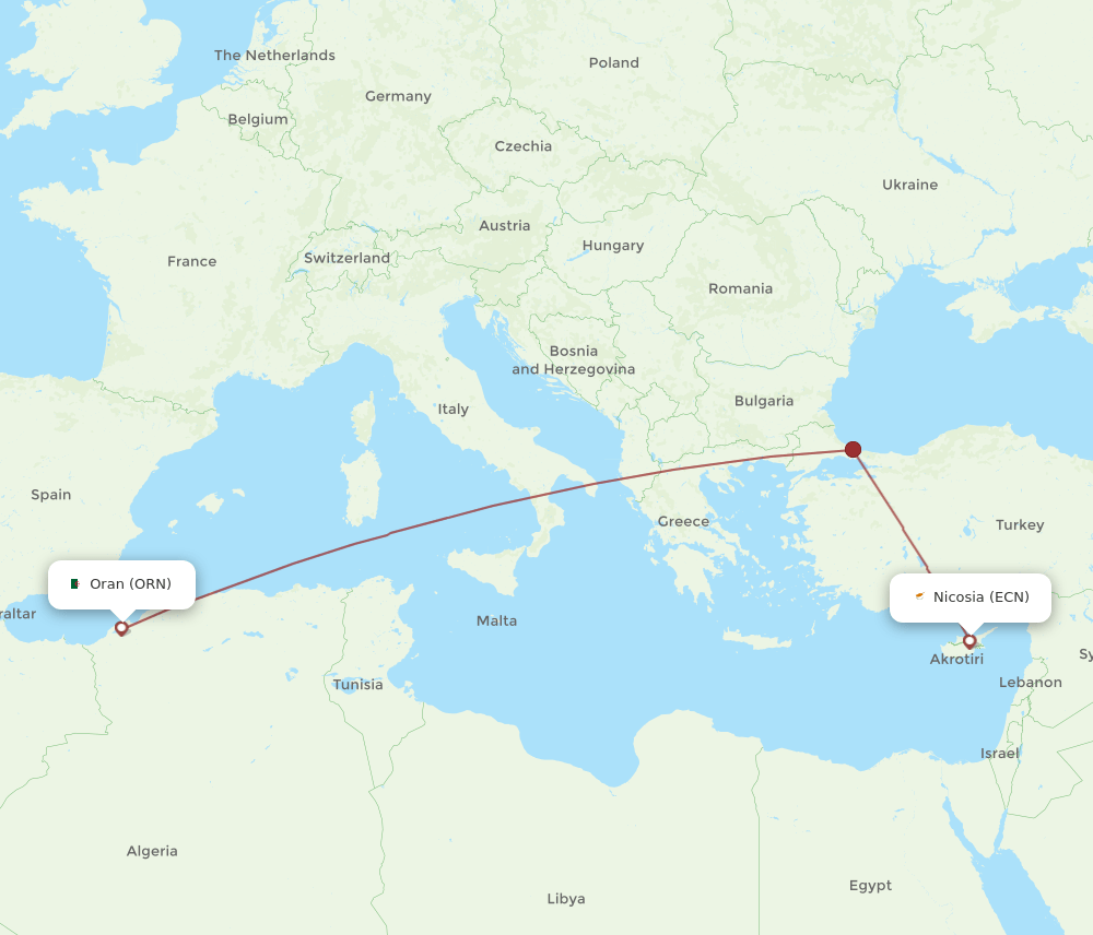 ORN-ECN flight routes