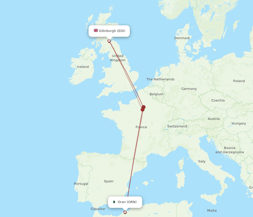 ORN-EDI flight routes