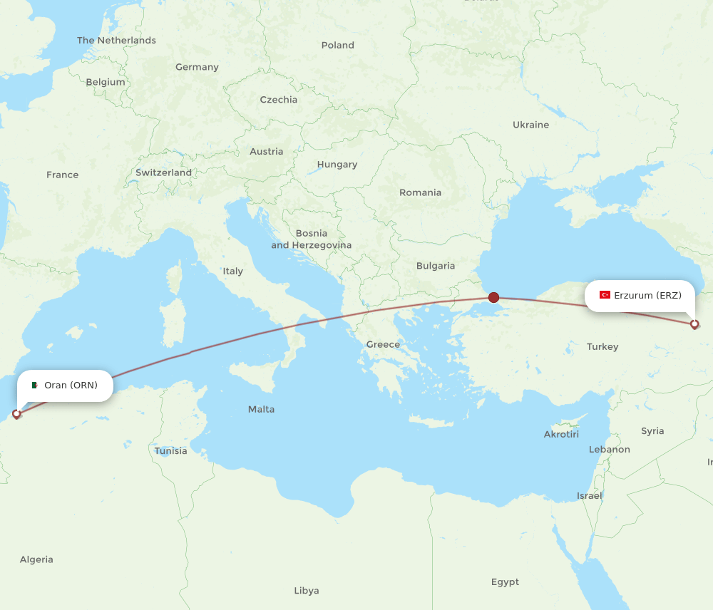 ORN-ERZ flight routes