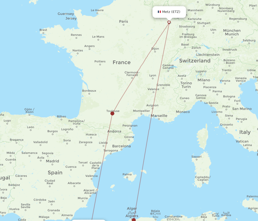 ORN-ETZ flight routes