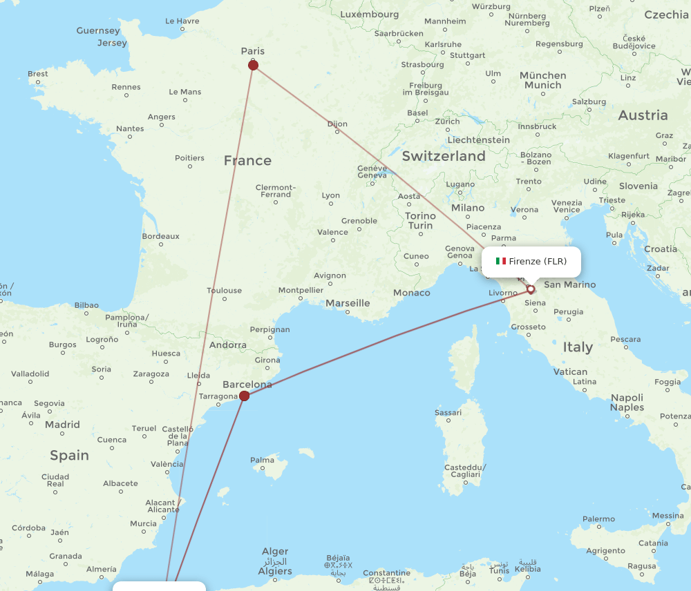 ORN-FLR flight routes
