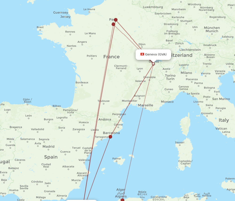 ORN-GVA flight routes
