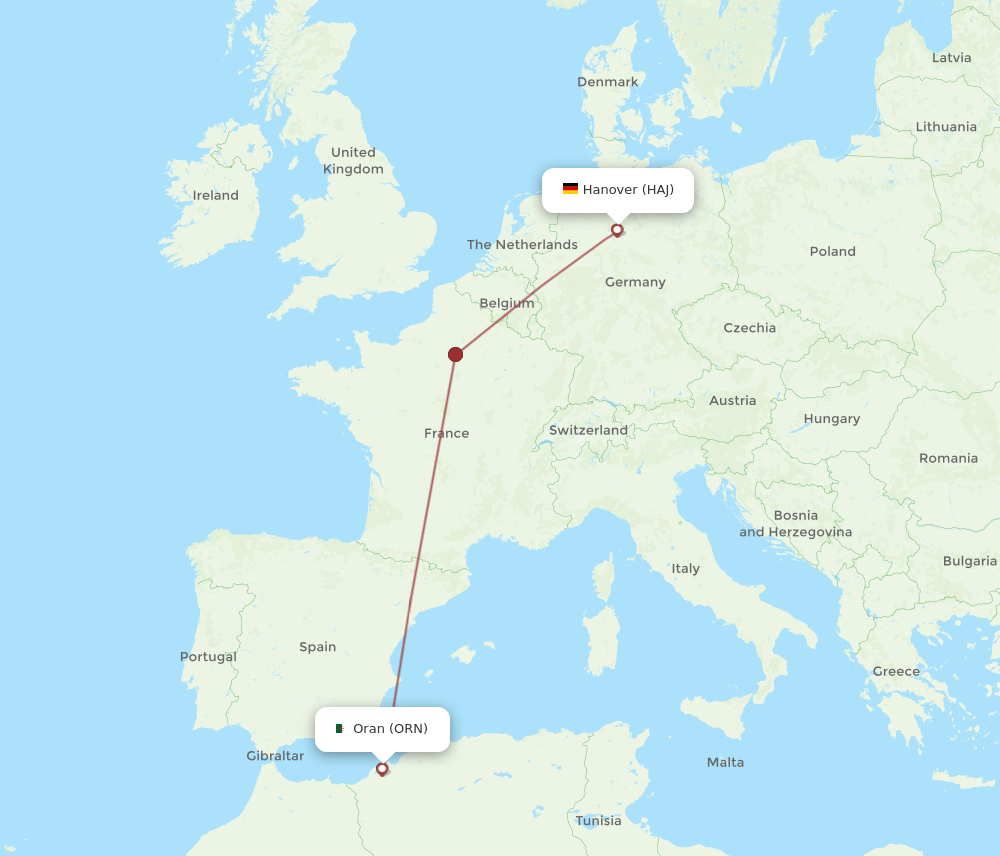ORN-HAJ flight routes