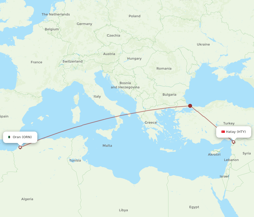 ORN-HTY flight routes