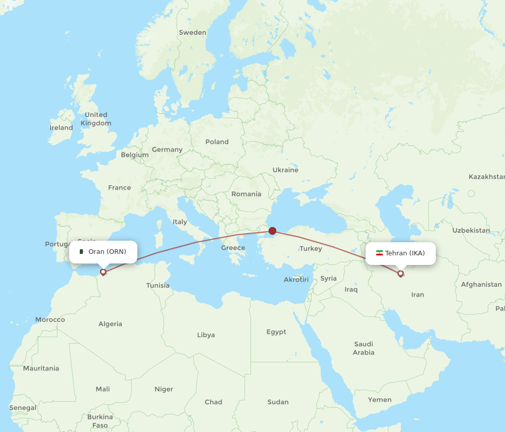 ORN-IKA flight routes