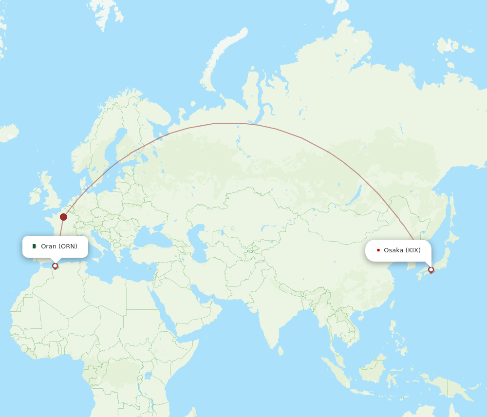ORN-KIX flight routes