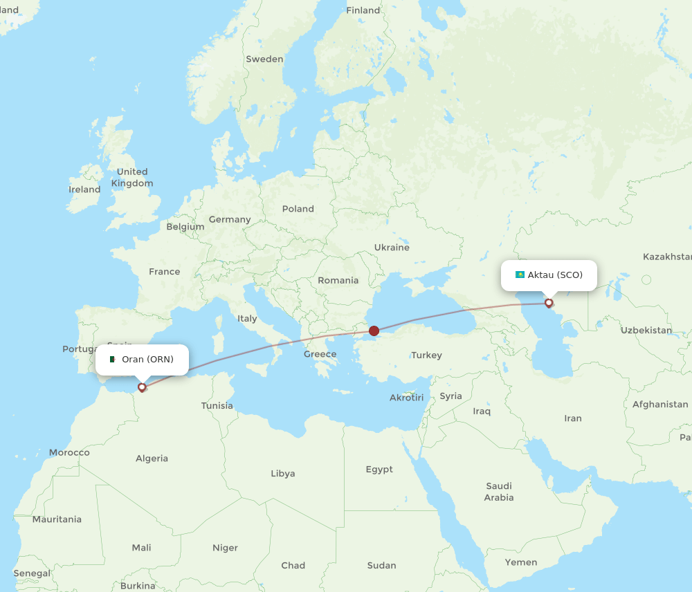 ORN-SCO flight routes