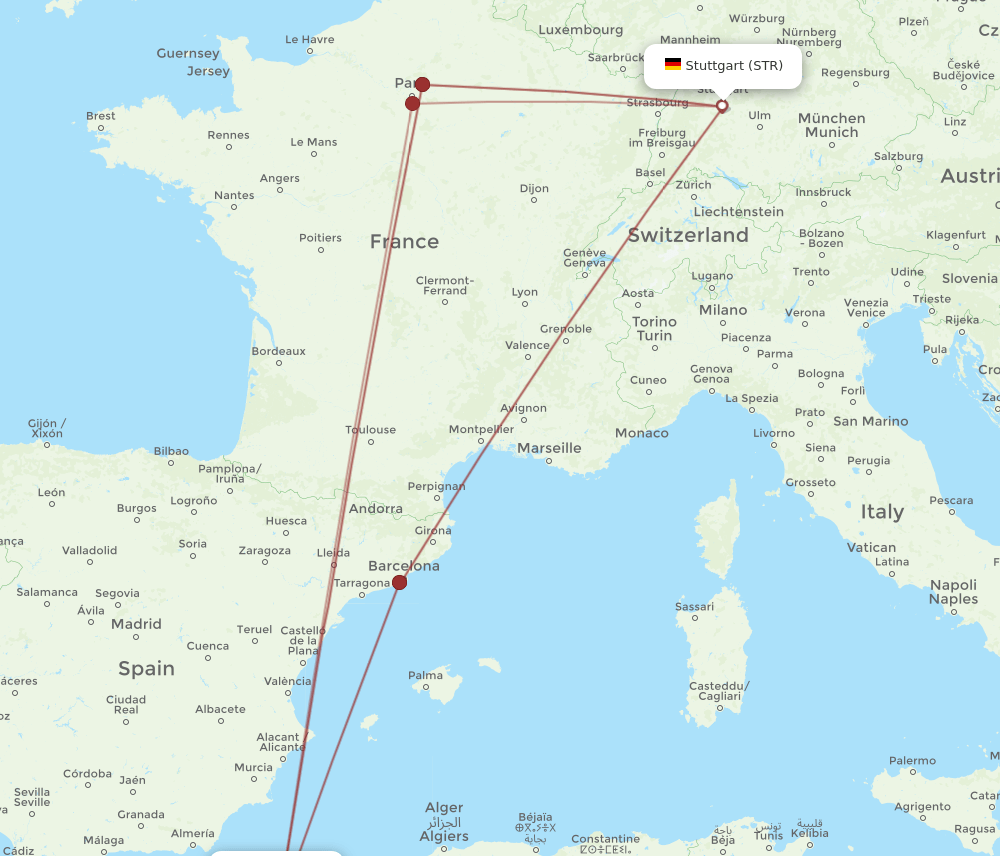 ORN-STR flight routes