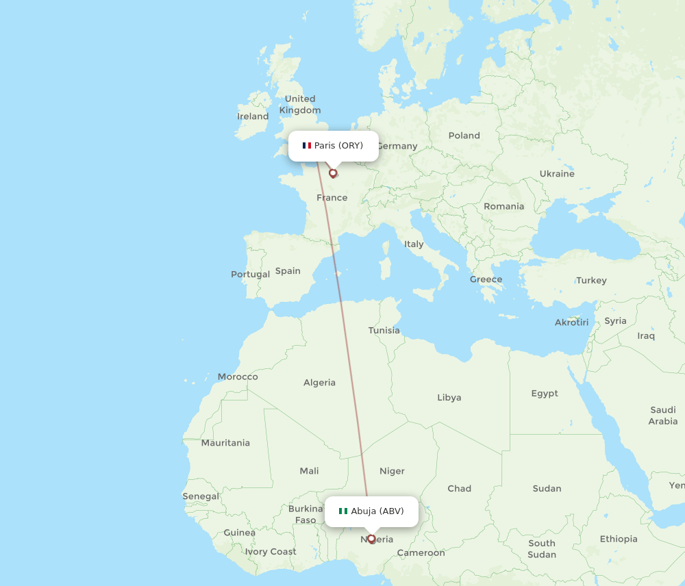 ORY-ABV flight routes