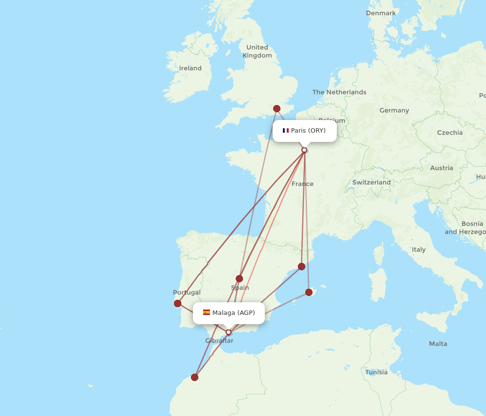 ORY-AGP flight routes