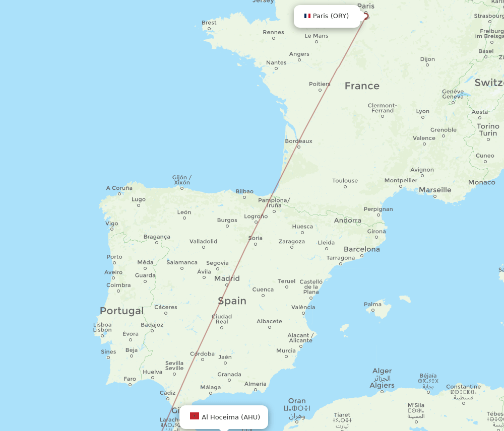 ORY-AHU flight routes