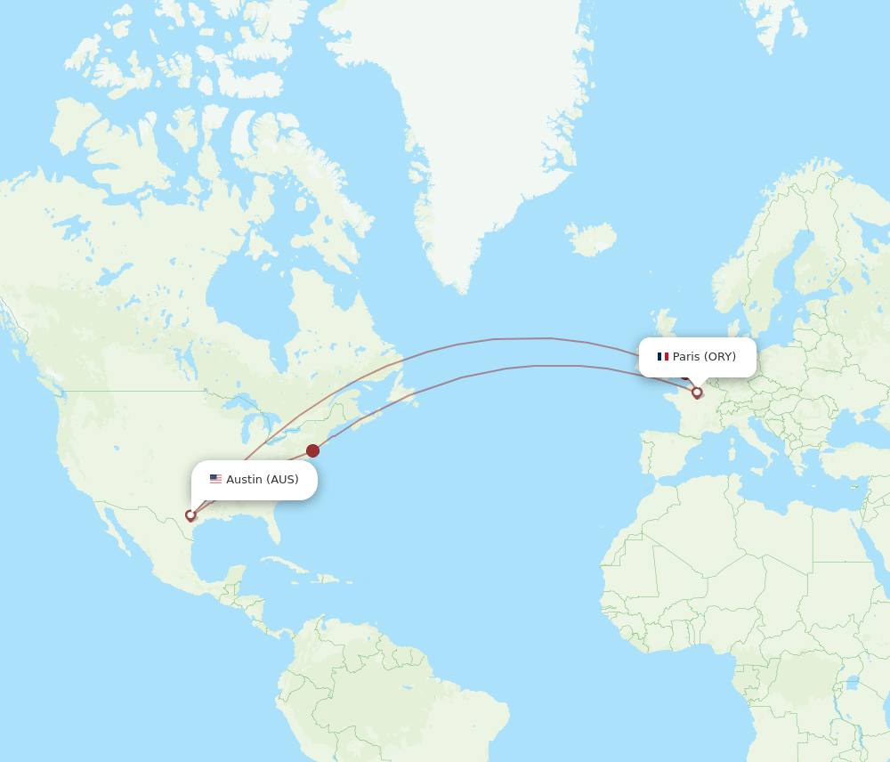 ORY-AUS flight routes