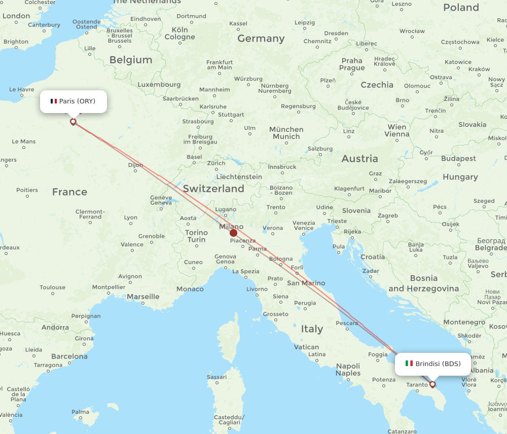ORY-BDS flight routes