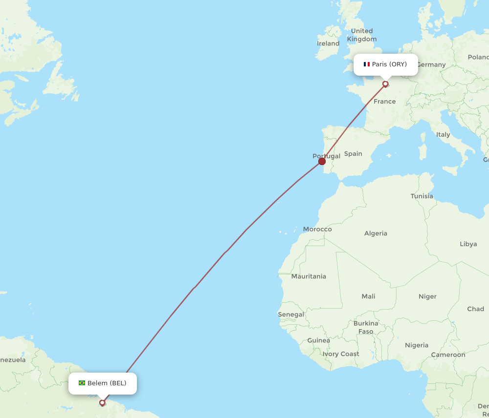 ORY-BEL flight routes