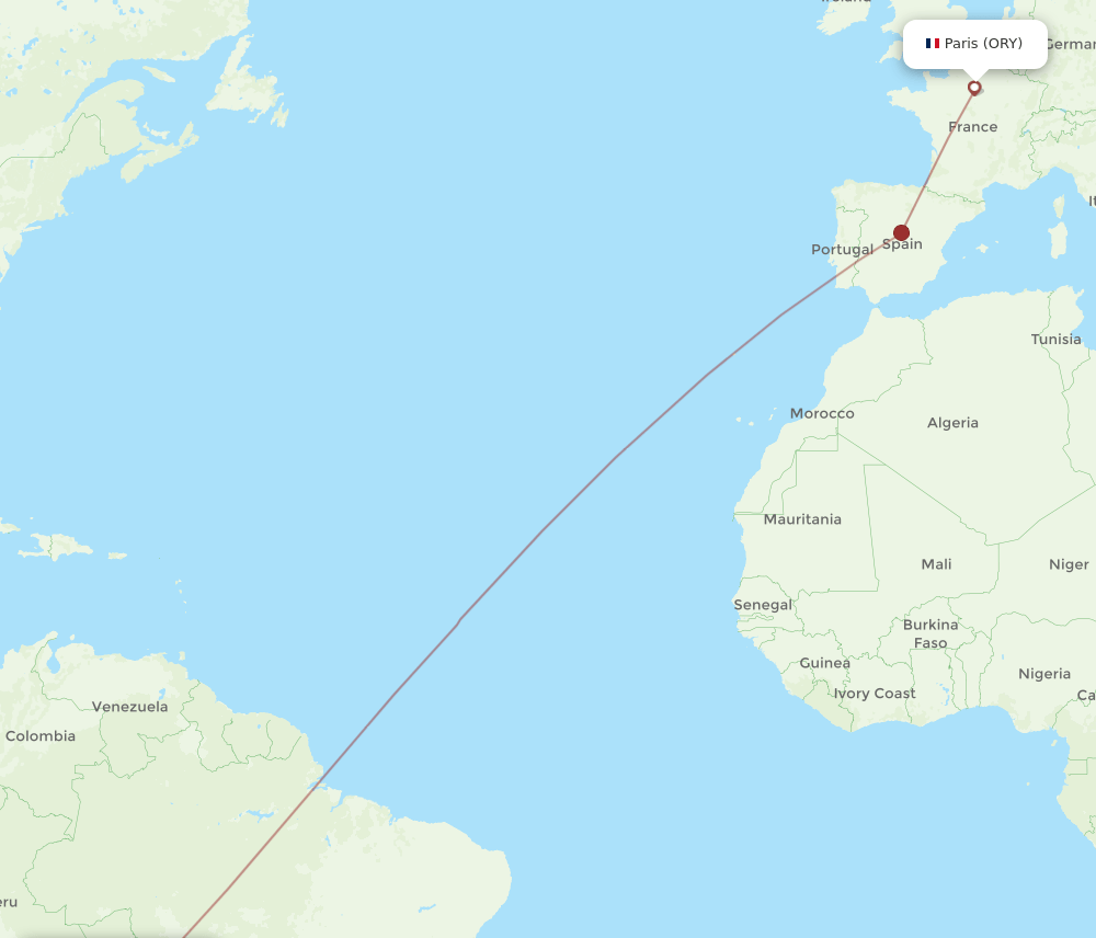ORY-CBB flight routes