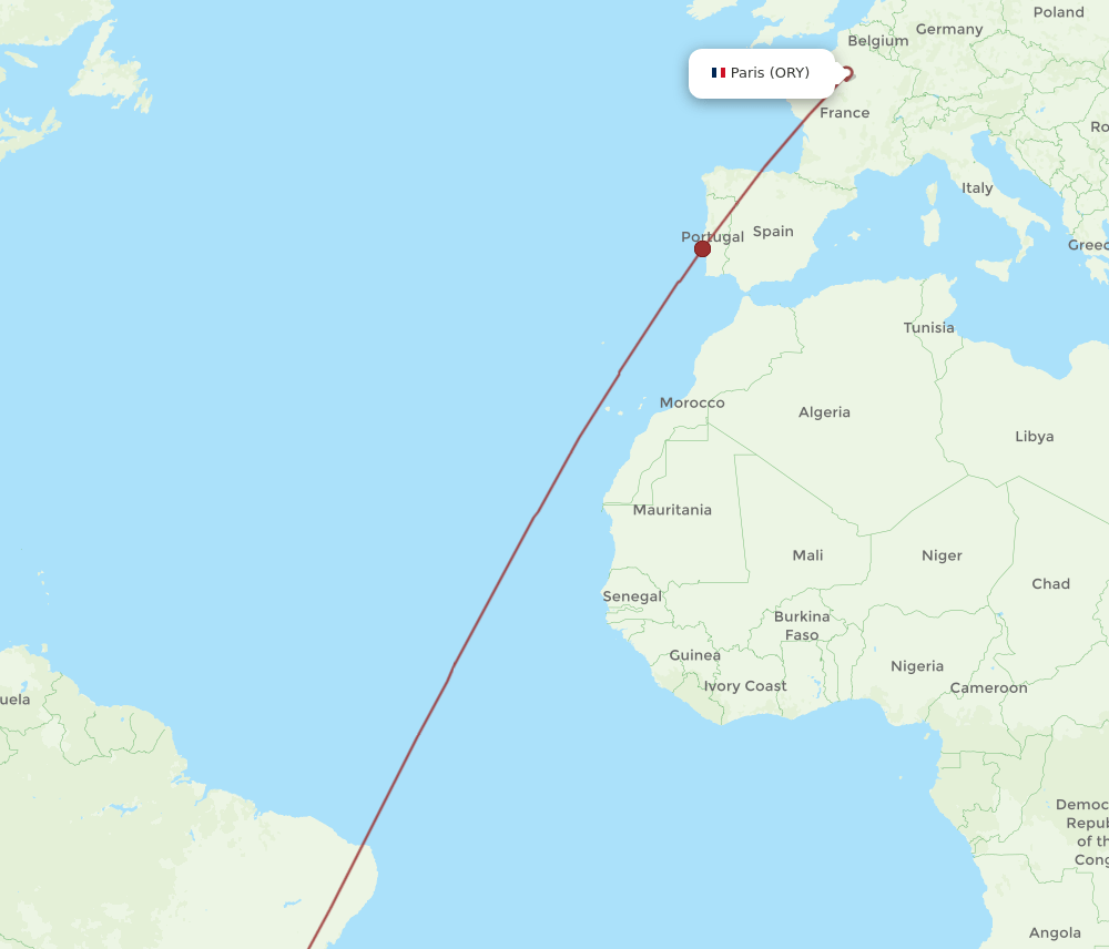 ORY-CNF flight routes
