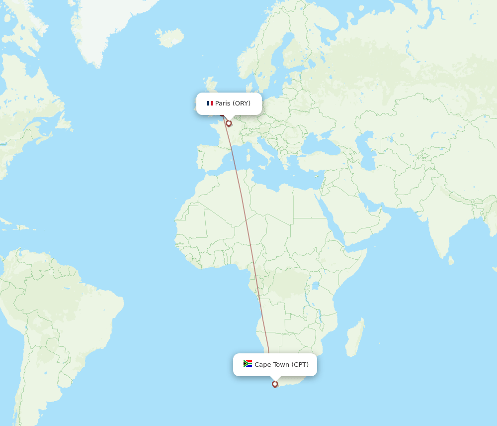ORY-CPT flight routes
