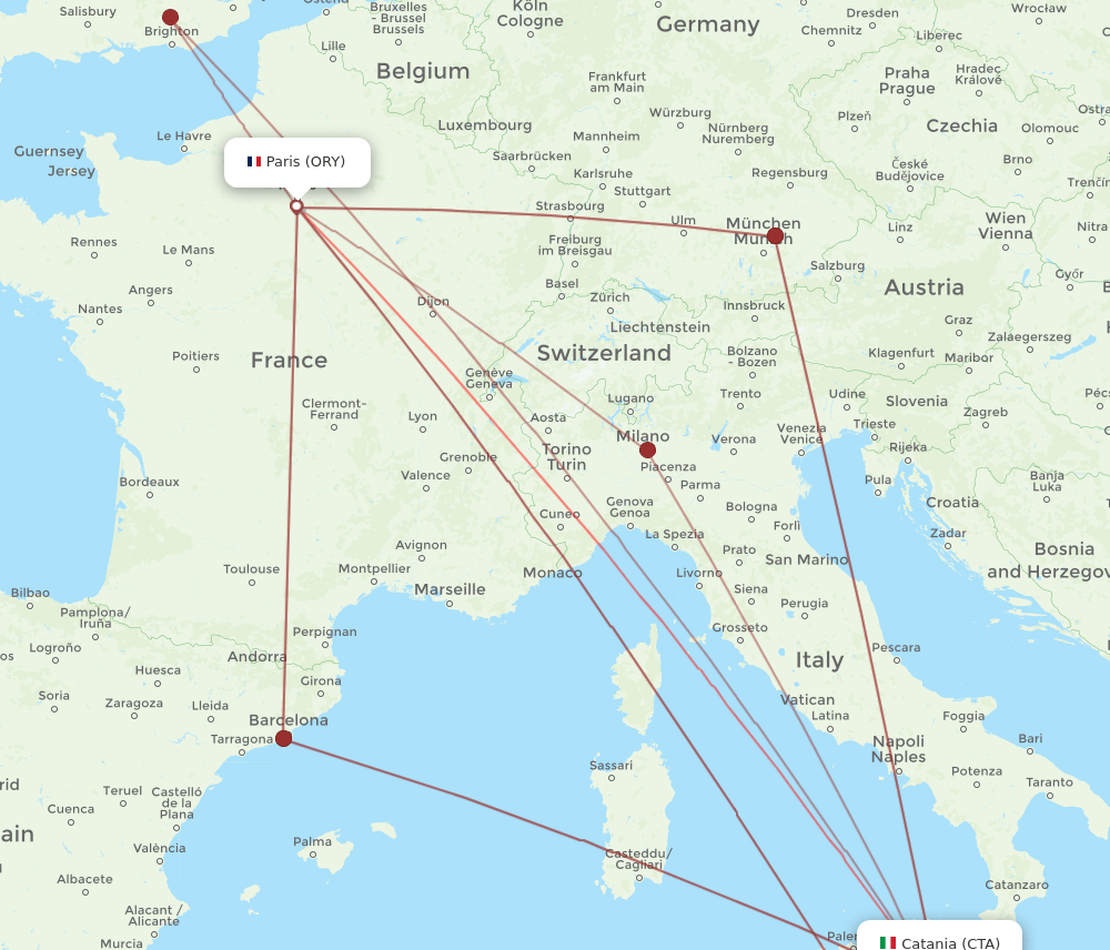 ORY-CTA flight routes