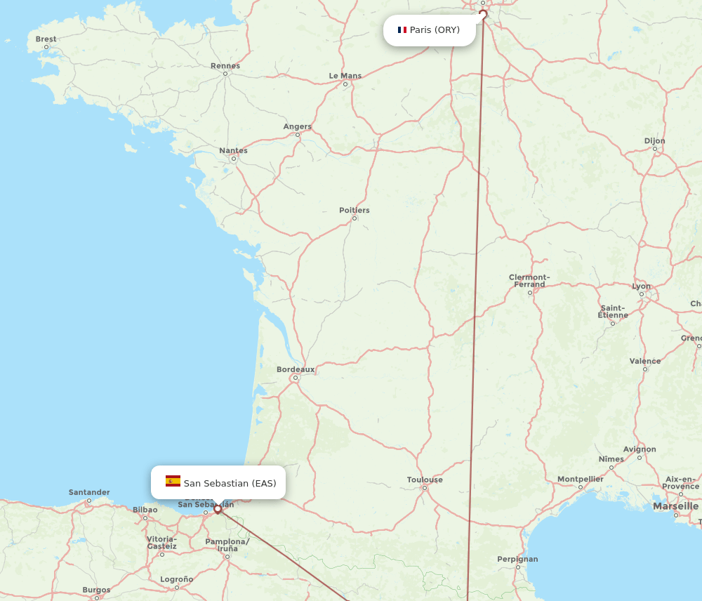 ORY-EAS flight routes