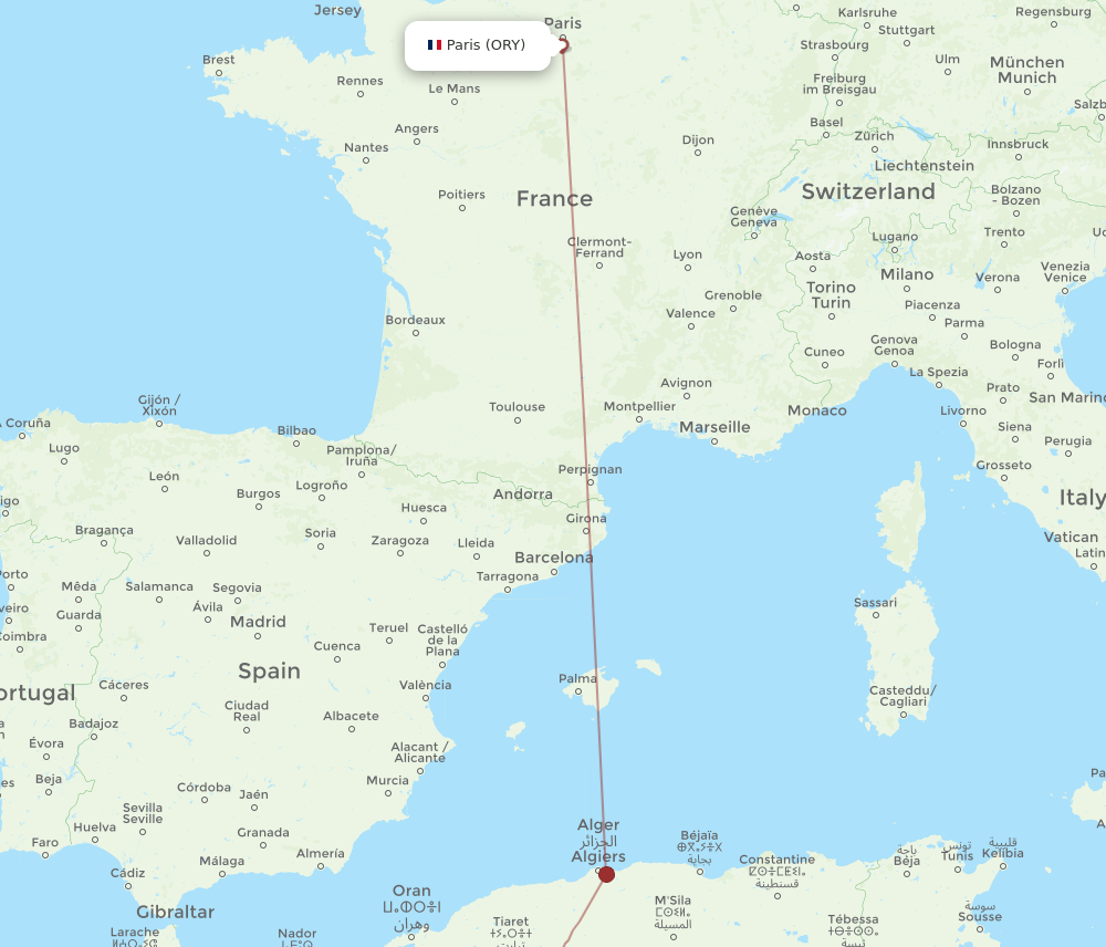 ORY-EBH flight routes
