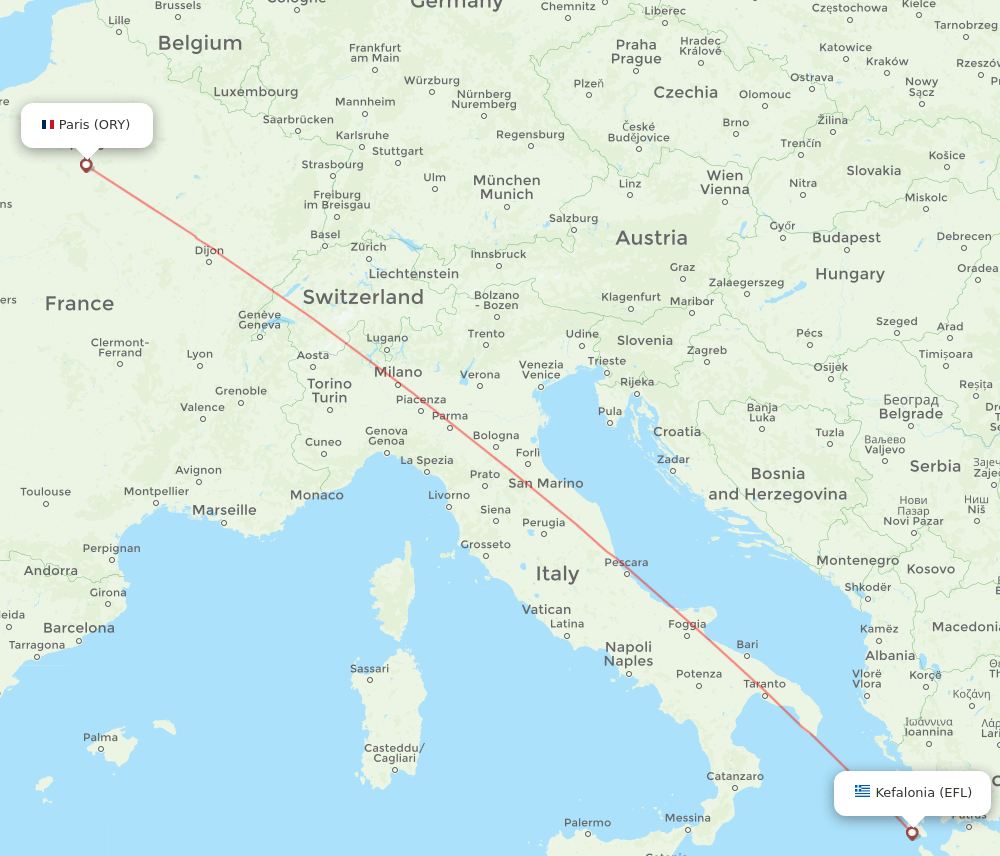 ORY-EFL flight routes